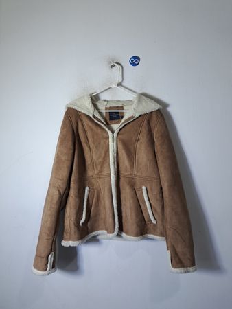 Faded Glory Brown Suede Hooded Jacket