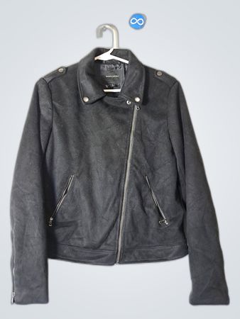 Banana Republic Black Faux Suede Biker Jacket