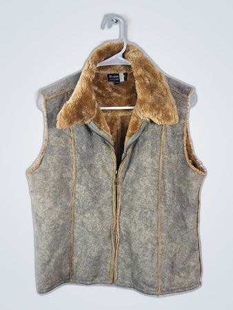 Barre Authentic Brown Suede Fur Collar Vest