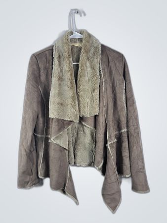 Unbranded Taupe Suede Fringe Jacket