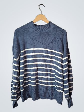 Zesica Striped Mock Neck Sweater