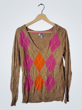 Brown Argyle Sweater