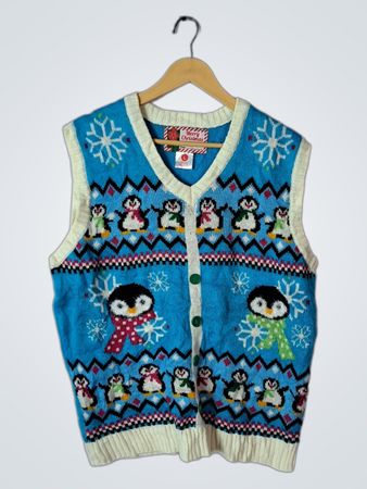 Christmas Penguin Knit Vest