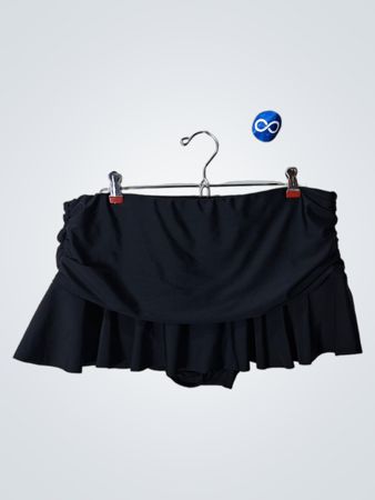 Catalina Black Ruffled Swim Skirt