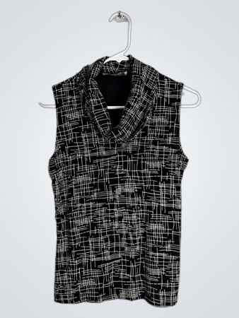 Dressbarn Black and White Plaid Vest