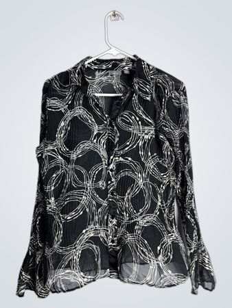 Apt.9 Black and White Patterned Blouse
