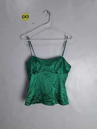 Moda International Green Satin Cami Top