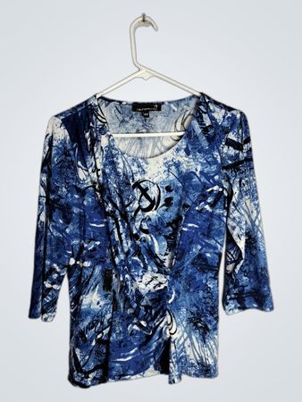 Laura Petites Blue Printed Top