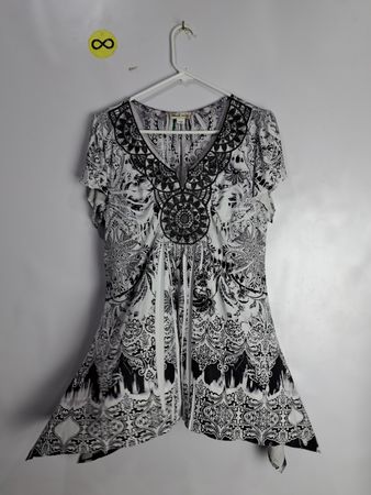 World Unity Black and White Paisley Dress
