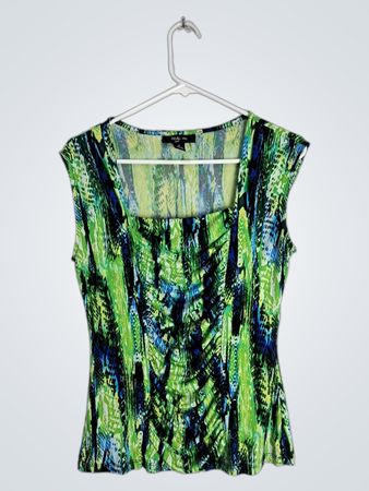 Style & Co. Green and Blue Sleeveless Top