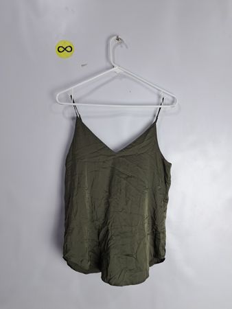 Express Olive Green Satin Cami Top