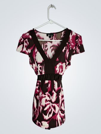 AB Studio Floral Tie-Waist Dress