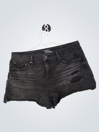 True Religion High Rise Distressed Denim Shorts