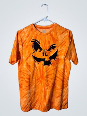Wonder Nation Orange Tie-Dye Jack-O'-Lantern Graphic T-Shirt