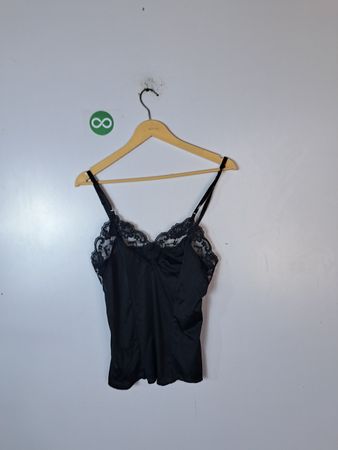 Unbranded Black Lace Trim Cami Top