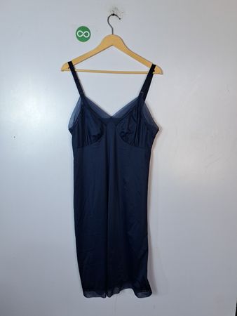 Unbranded Navy Satin Slip Dress