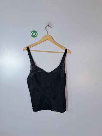 Black Lace Trim Cami Top