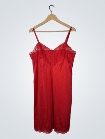 Red Lace Trim Chemise