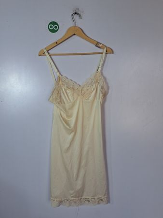 Cream Colored Chemise with Lace Trim