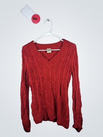 Inked & Faded Red Knit Sweater