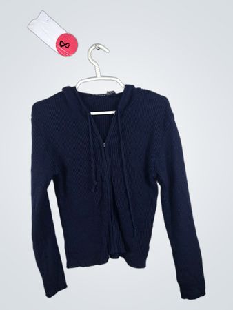 E. LEE Navy Blue Zippered Sweater