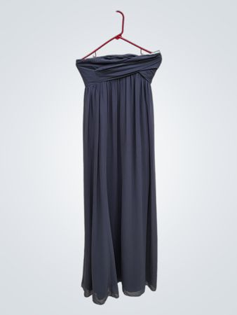 Levkoff Strapless Grey Maxi Dress