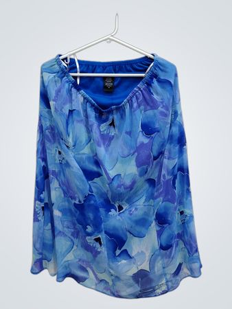 Blue Floral Blouse