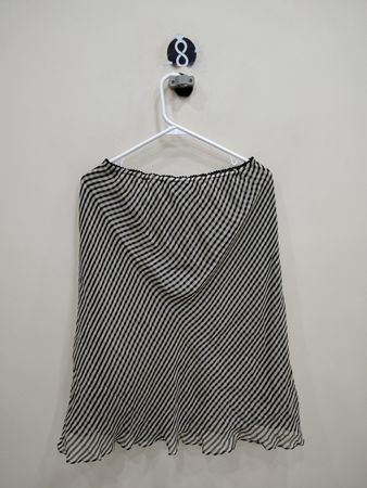 Black and White Striped Skirt
