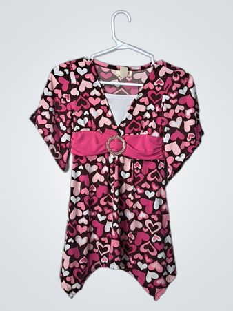 Route 66 Heart Print Wrap Blouse