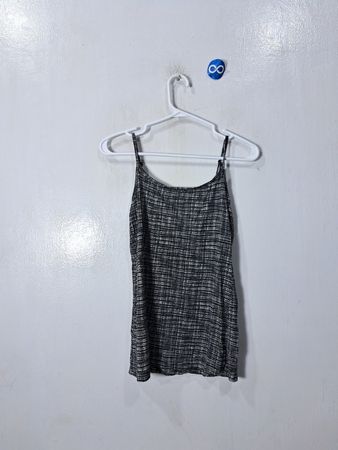 LOFT Black and White Plaid Tank Top