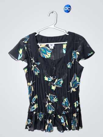 WORTHINGTON Floral Pleated Blouse