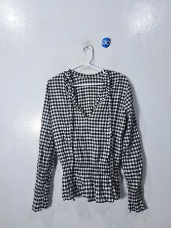 Black and White Gingham Blouse