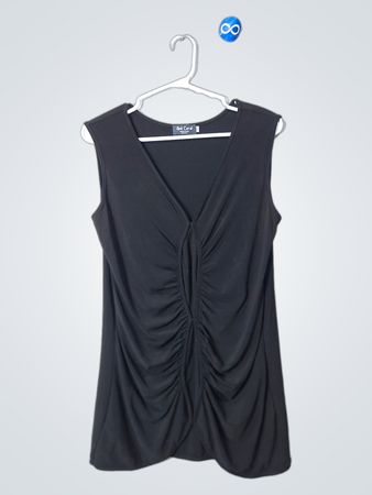 Red Coral Black Sleeveless Top