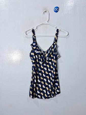 Blue and White Polka Dot Blouse