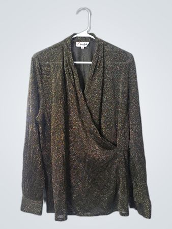 jac dale Long Sleeve Shimmer Top