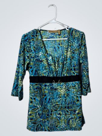 Blue and Green Floral Dress