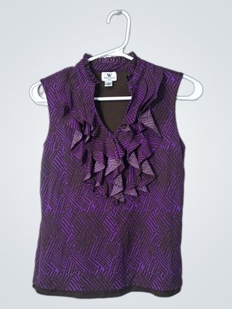 Worthington Purple Ruffled Top