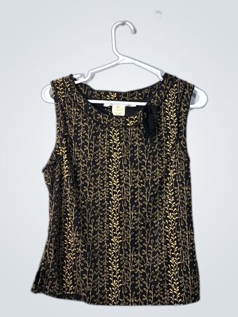 Max Studio Gold Leaf Print Sleeveless Top