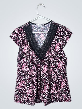 Linea Donatella Pink Floral Top