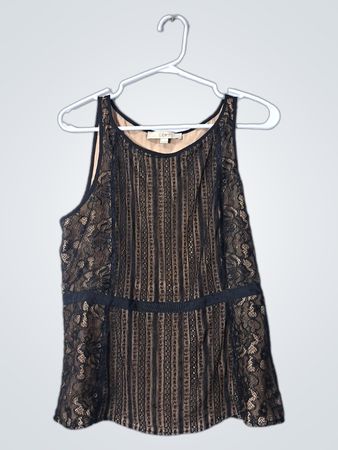 LOFT Black Lace Sleeveless Top