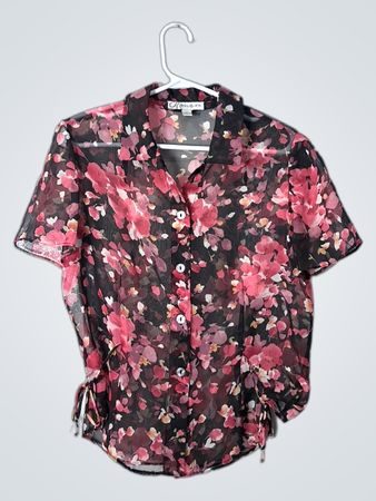 dressbarn Floral Print Button-Down Blouse
