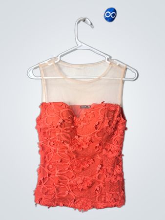 Orange Lace Top