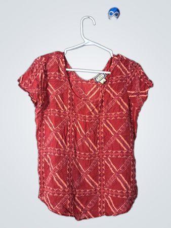 Lucky Brand Peter Dunham Geometric Printed Blouse