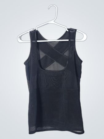 Black Mesh Tank Top