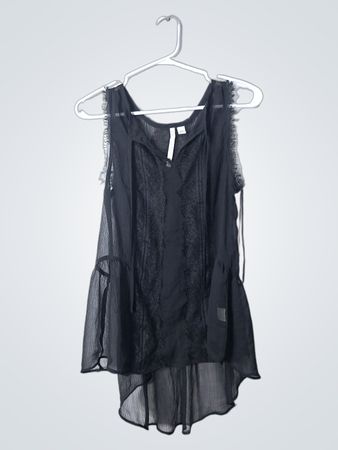 E. Conrad Black Sheer Top