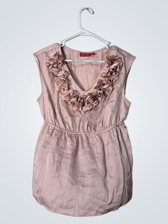 Pink Ruffled Sleeveless Top