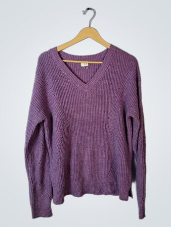 A.N.D Purple V-Neck Knit Sweater