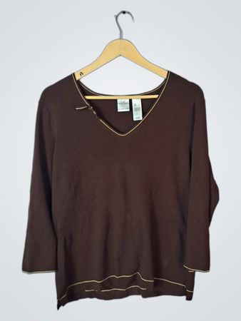 Brown Long-Sleeve Top