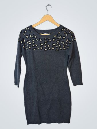 Sequin Hearts Gray Dress