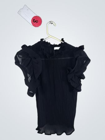Black Ruffled Top